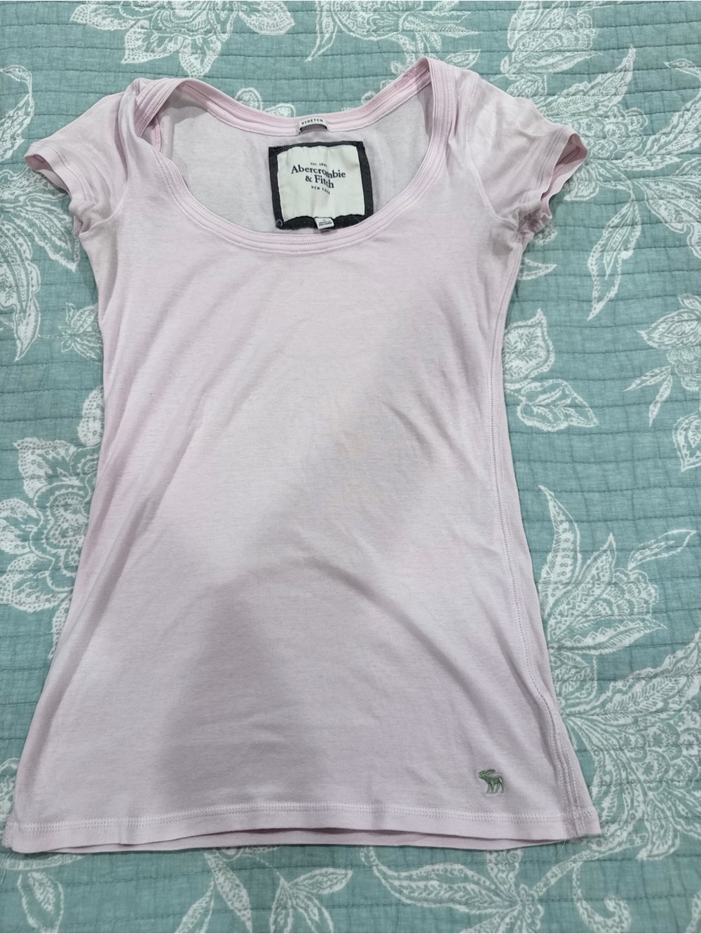 Abercrombie & Fitch Light Pink Girls' Scoop Neck Tee